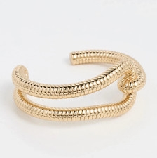 Knot Rope Texture Open Cuff Bangle Bracelet 7.5