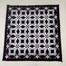 Handmade Original Ocean Storm Cotton Sewing Patchwork Queen quilt top/topper picture