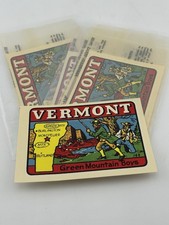 5 Vintage1950s Baxter lane Vermont Travel Souvenir Decals Green Mountain Boys picture