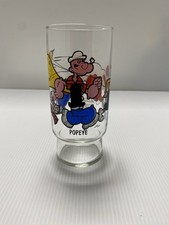 Vintage 1978 Popeyes Famous Fried Chicken glass tumbler Popeye Olive Oil￼ picture