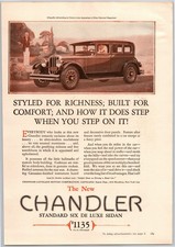Vintage 1927 Chandler De Luxe Sedan,  Auto, Automobile, Car 20's Print Ad picture