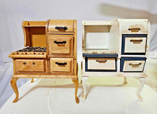 2 vtg old Fashion White Brown Wooden Stove Refrigerator Magnet-MW100- READ..SEE picture