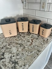 1950s Lustro ware Canister Set Pink Gray picture