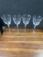 Sasaki Renaissance Platinum Wine Glass Set Of Four Glasses Silver Trim Wedding picture