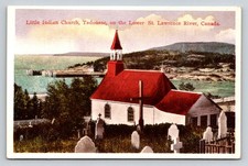 Tadoussac Little Indian Church Quebec Canada Steamship Lines Postcard c1910s picture