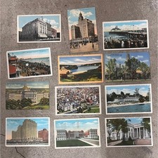 Antique USA Postcards - Lot of 12 - 1920's 1930's NY, CONN, NJ, MASS, DC, RI picture