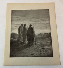 1889 Gustave Dore Bible print ~ THE JOURNEY TO EMMAUS picture