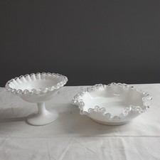 Fenton White Silvercrest Bowl And Candy Nut Dish picture