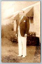 RPPC c1930s Dapper Man Suit Mustache Bennett Postcard picture