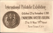 Int'l Philatelic Exhibition NEW YORK CITY Engineering Society Bldg  1913 PC bhn picture