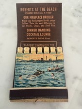 Vintage Roberts At The Beach Full Unstruck Feature Matchbook San Francisco picture
