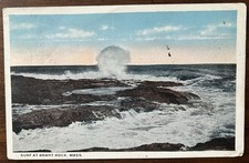 MARSHFIELD MA MASS~Surf at Brant Rock~1918 Vintage Postcard picture