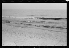 Photo:1930s Beach Shoreline Ocean Waves Seascape Black and White Photo picture