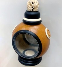 Gourd Bamboo Katydid Cage Ebony Inlay Food Trough Handheld Ornament picture
