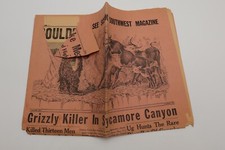 1938 GRIZZLY KILLER SYCAMORE CANYON NEWSPAPER picture