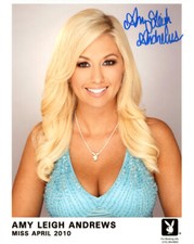 AMY LEIGH ANDREWS SIGNED AUTOGRAPHED 8x10 PHOTO PLAYBOY PROMO PHOTO BECKETT BAS picture