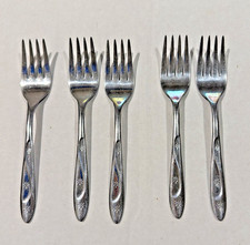 VTG 1950s Lot 5 Americana Star Stainless 3 Star Atomic Starburst 6” Forks picture