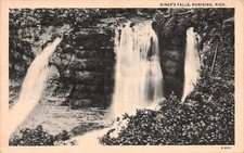 Miners Water Falls Munising MI Michigan to Adrian c1935 Vtg Postcard E39 picture