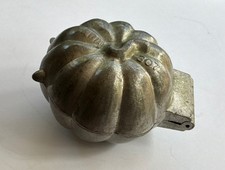 Vintage Antique Halloween Pumpkin Pewter Ice Cream, Chocolate , Paper Mache Mold picture