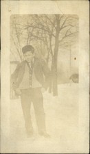 RPPC Tough guy ~ What Are You Looking At? ~ 1904-1918 AZO real photo postcard picture