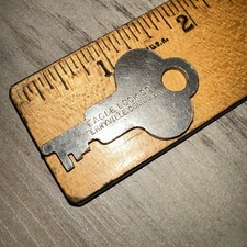 Antique Key Eagle Lock Co. Flat Key #22U4 Terryville Ct. Original picture