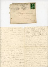 1800s Manuscript Letter to Student Washington PA + Envelope with Algebra Math No picture