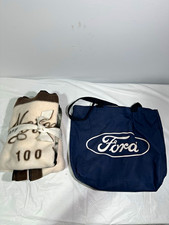 Ford Motor Company 100 Years Promo Tote Bag & Blanket/Throw Set Blue Beige picture