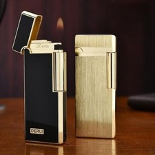 Derui Luxury Ultra-thin Metal Inflatable Butane Lighter High-end Grinding Wheel picture