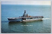 USS Iwo Jima (LPH-2) Amphibious Assault Ship Warship Postcard 1989 picture