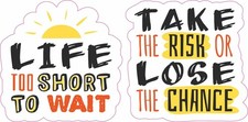 StickerTalk Inspirational Life Quote Vinyl Stickers 3x3 inches Set of 2 picture
