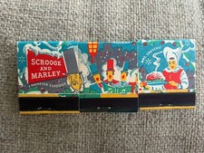 RARE Dicken's Christmas Carol Vintage 3pc Advertising Matchbook Paper Match Book picture