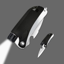 Led Mini Flashlight 6-in-1 Utility Folding Pocket Knife with Bottle Opener Gl... picture
