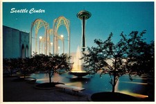 Seattle Center Space Needle Pacific Science Center 1962 World's Fair Postcard picture