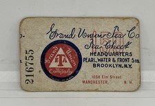 1920's Grand Union Tea Co Of Brooklyn NY USA Contract Coupon For Manchester NH picture