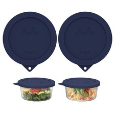 SOPHICO 4 Cup Silicone Lids Replacement for Pyrex & 4 cup, navy blue-2 pack picture