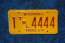 1983 Wyoming License Plate # 1 - 4444 picture