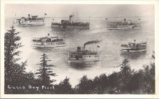 RPPC Casco Bay Maine View of the Casco Bay Fleet Steamships 1950s  picture