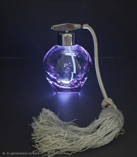 Vintage Moser Alexandrite Neodymium Glass Perfume Bottle Atomizer - Signed picture