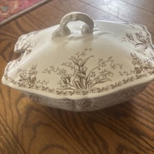 Alfred Meakin Westmeath Lidded Tureen Small Covered Casserole 8”x6”x5” Brown picture