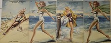 4 CURT TEICH RISQUE VINTAGE POSTCARDS UNPOSTED  picture