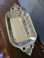 Vintage Heavy Aluminum Serving Dish With Handles picture