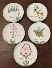 VTG Nonsense Botany Franci Villa Salad  Plates Set 5 Tastesetter Sigma Japan picture
