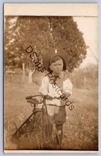 K67/ Interesting RPPC Postcard c1910 Young Well-Dressed Boy Tricycle 57 picture