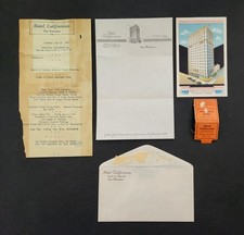 1939 antique HOTEL CALIFORNIAN san francisco MENU letterhead postcard MATCHBOOK picture