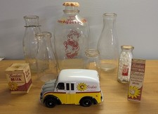 Vintage Borden's Dairy Advertising Collection Lot 1929-1969 Glass and Paper picture