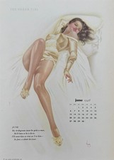 Original Vintage 1948 Varga Girl Calendar Page June Alberto Vargas Pin Up picture
