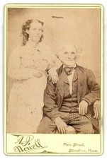 Cabinet Card Circa 1890s A. J. Nowell Older Man & Woman Stoneham Massachusetts picture
