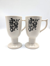 1970s Jolly Ox Pedestal Restaurant Ware Mugs by Sterling China - Set of 2 - USA picture