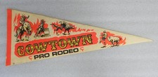 Vintage NJ New Jersey CowTown Rodeo Souvenir Pennant 1970s Impko picture