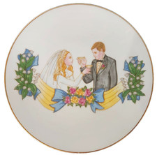Vintage Chadwick Miller 1974 Wedding Collector Plate Porcelain Wall Decor picture